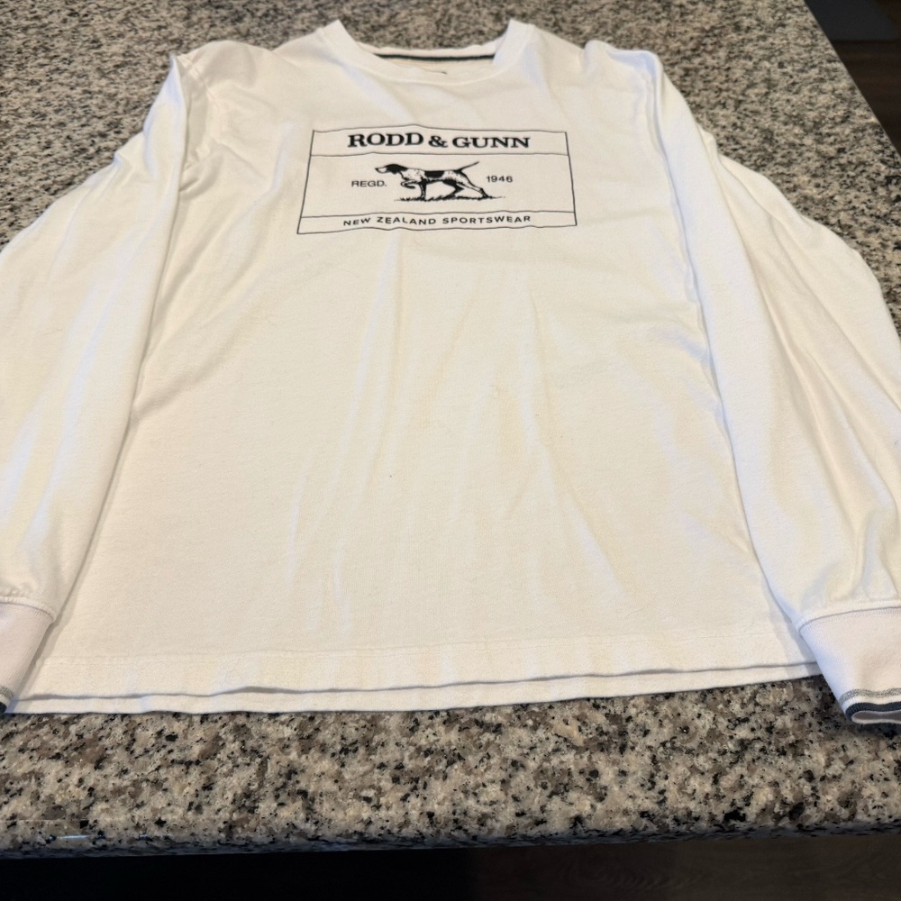 Rodd & Gunn Graphic Long Sleeve T-Shirt White - Medium